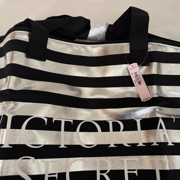 Victoria's Secret Striped Black and Silver Bag - Picture 5 of 6